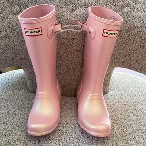 Hunter Original Nebula Wellington Boots in Iridescent Pink